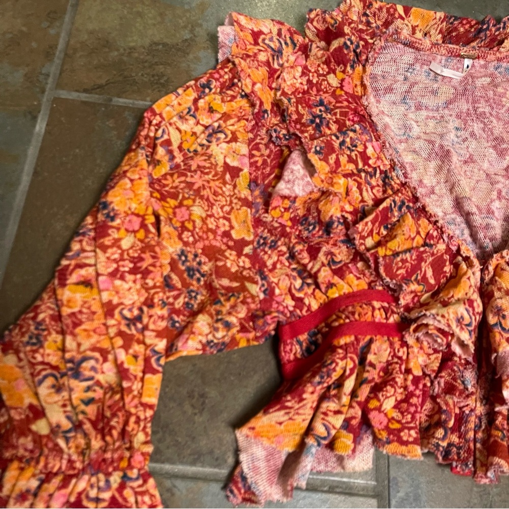 NWOT Free People Rudi Ruffle Top - Picture 4 of 5